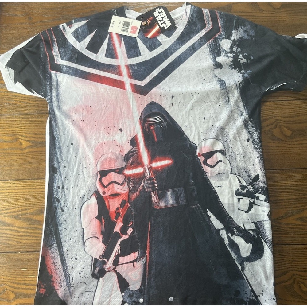 NWT DISNEY STAR WARS The Force Awakens First Order 100% POLY T-SHIRT SZ Small